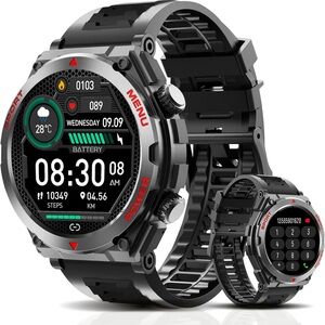 Military Smart Watch, 1.52-Inch Touch Screen Tactical